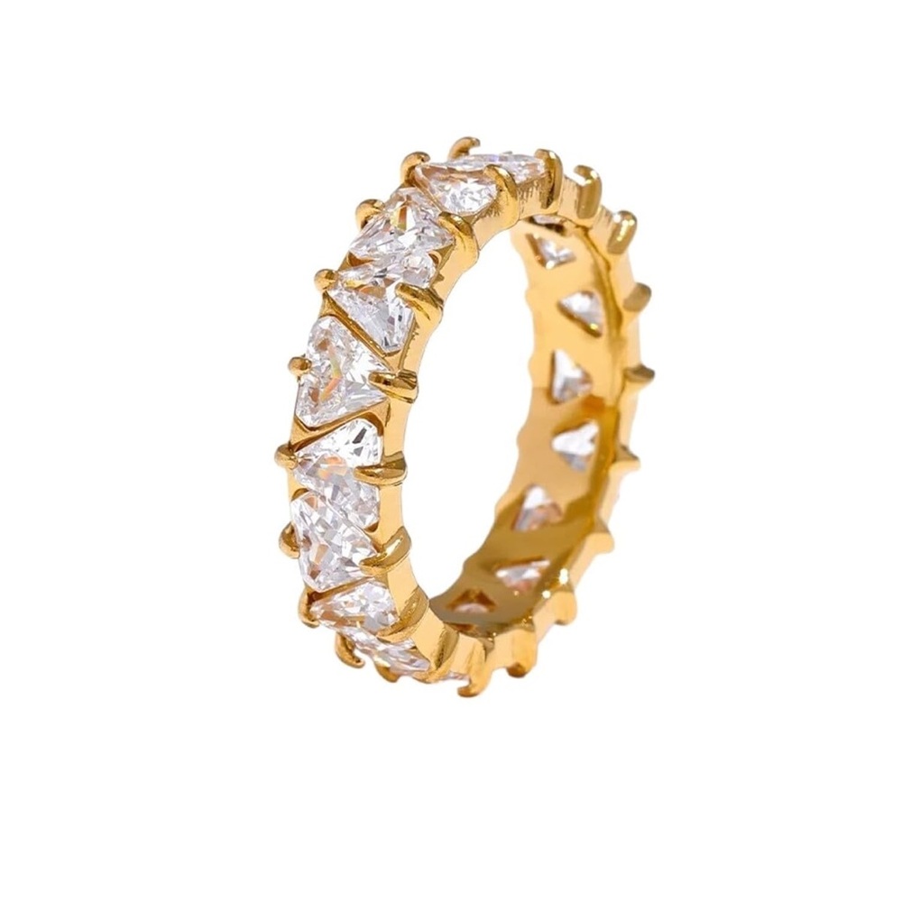 Amazon Gold Band with Clear Stones